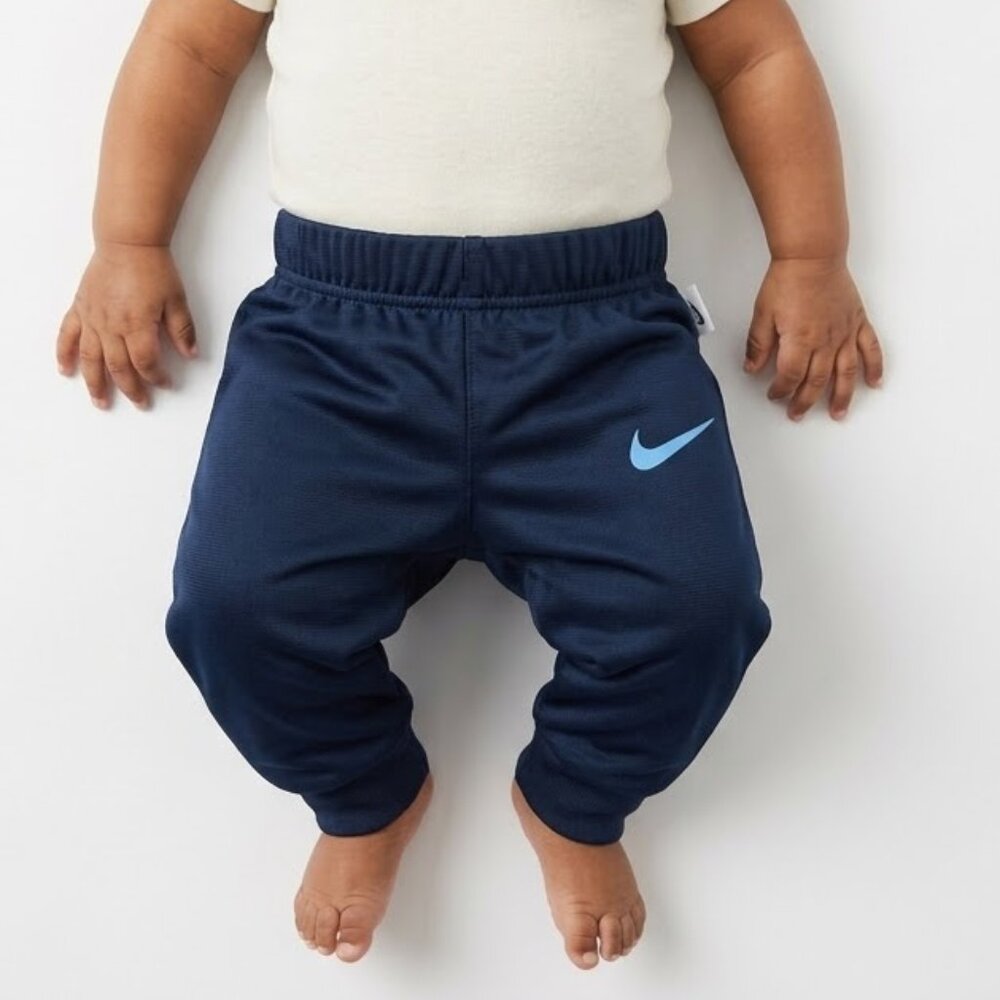 Nike Baby Boys Navy Blue Track Pants Joggers Swoosh Logo Size 3M 3 Months